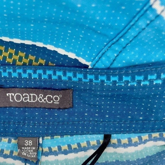 TOAD & CO Blue and Green Cetacean Swim Trunks Mens Size 38 XL Ethical US Company - Picture 6 of 10